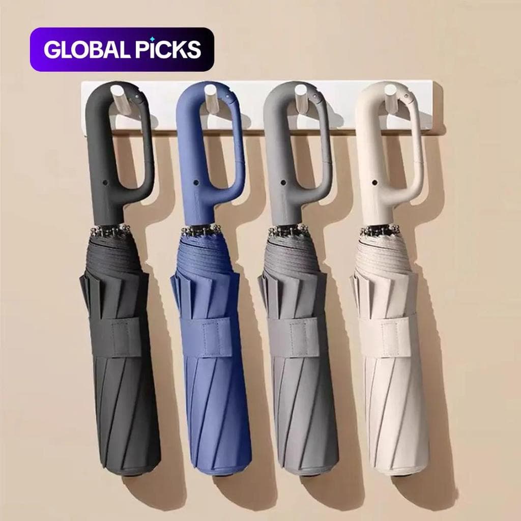 Guarda-chuva Automático Dobrável, 1 Unidade/60 Peças, Guarda-chuva Portátil com Fivela de Laço, Resistente ao Vento e à
