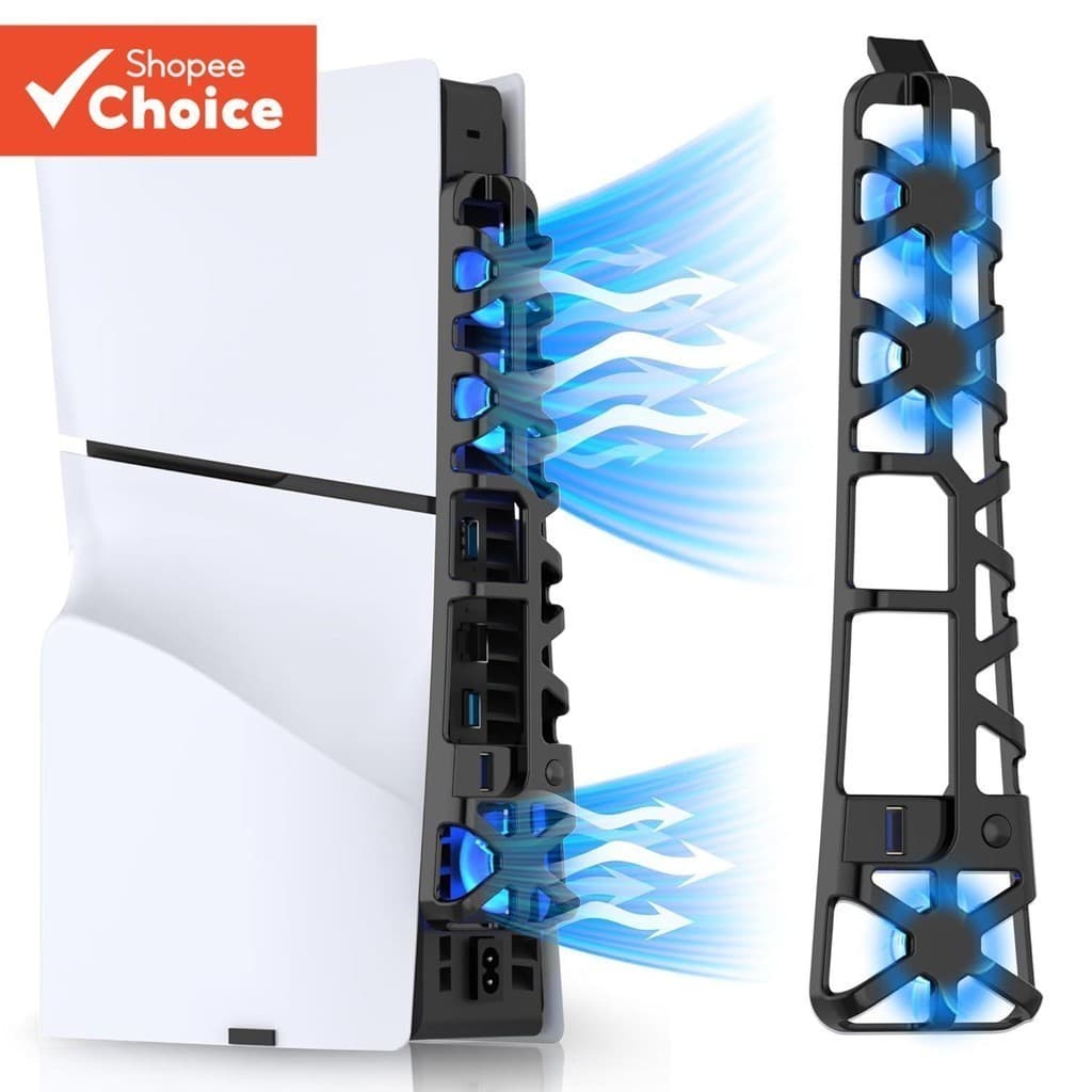 Ventilador De Resfriamento PS5 Slim Com Luz LED , Acessórios Para Disco Fino Playstation 5 E E