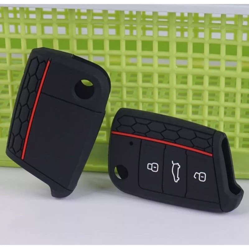Kit de 2 peças de capas de proteção de silicone para chaves Virtus, Polo, T-Cross, Nivus, Golf, Passat, Jetta 8TL8