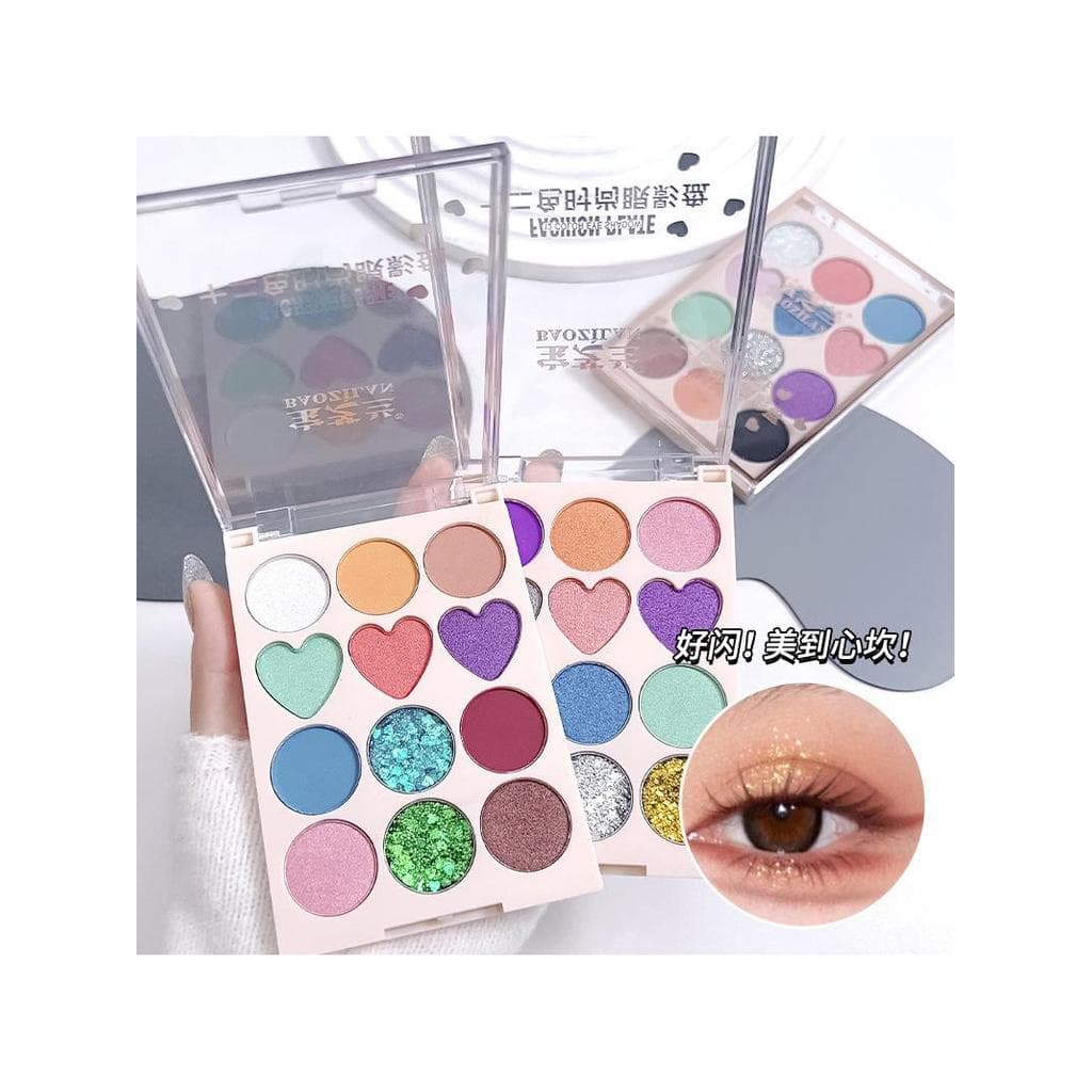 Pozhilan 12 cores moda paleta de sombras desempenho cor férias brilhando colorido entidade pendurado desempenho sombra f
