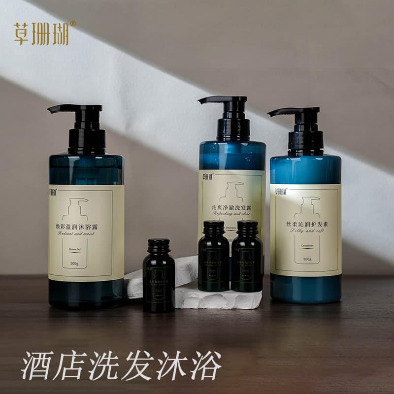 Grama Coral shampoo 500ml hotel High-End banheiro grande garrafa Gel de banho b & b shampoo especial cuidados com o cabe