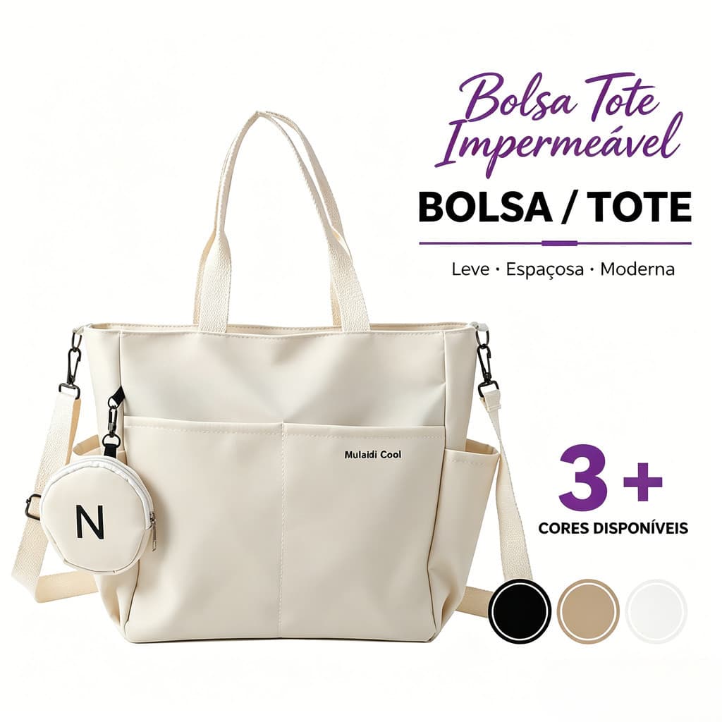 Bolsa de ombro impermeável de nylon, bolsa transversal de grande capacidade