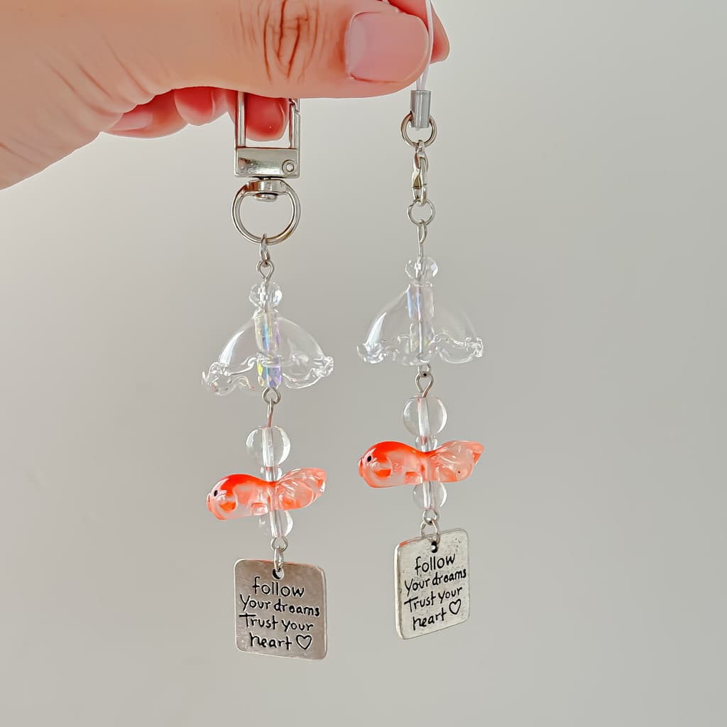 Corrente de celular personalizada, pingente para carro, decoração de mochila, charmoso pingente de sino de vento em form
