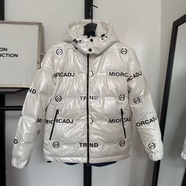 Jj Cut Label Masculino Outono Inverno Engrossado Quente Com Capuz Jaqueta Solta Casual All-Match Bonito Jaqueta de Pão
