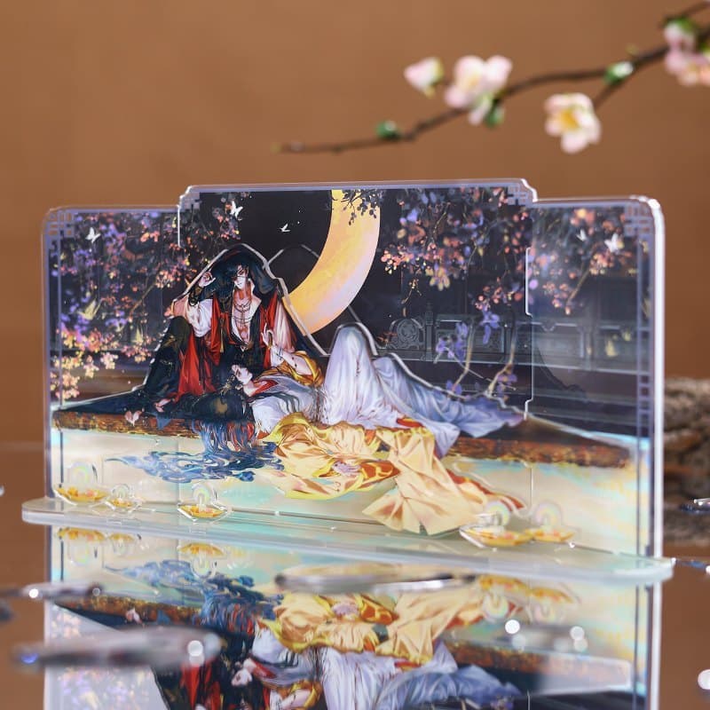 Genuíno celestial oficial bênção quadrinhos flores água Elysees série acrílico cartão de pé Goo cartão conjunto Xie Lian