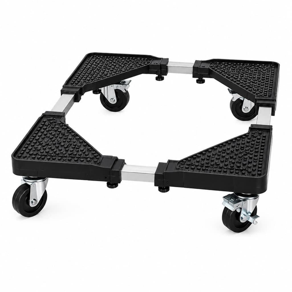 Suporte Ajustável Inox com Rodinhas Para Geladeira Máquina de Lavar e Fogão Grande Envio Imediato