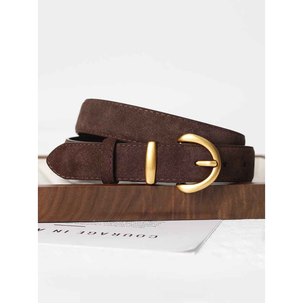 Senhoras cinto de couro genuíno camurça High-End sentimento moda combinando Jeans imitação camurça cinto Casual todos @