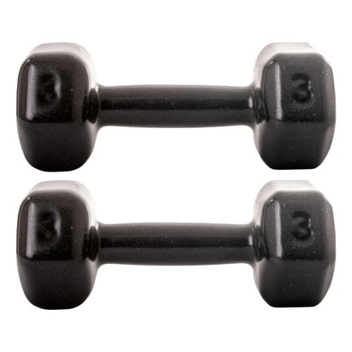 Par Halter Sextavado 3kg Emborrachado  Dumbbell Crossfit
