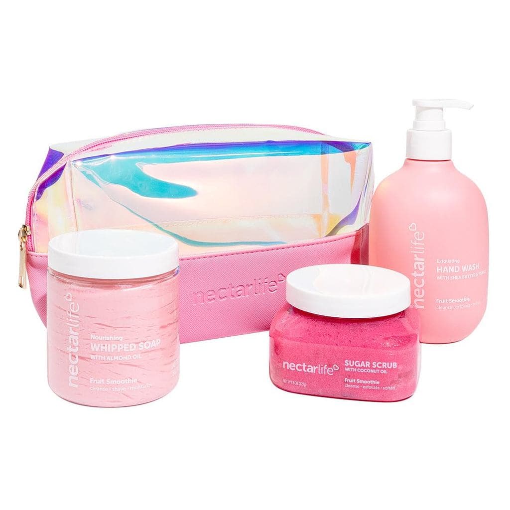 Kit de Cuidados Corporais Nectar Life Daily Glow, Sabonete Espumante, Esfoliante Corporal de Açúcar, Sabonete Líquido pa