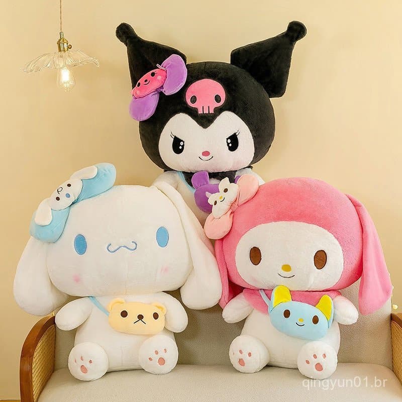 40cm Sanrio Kuromi Minha Melodia Cinnamoroll Bonecas De Pelúcia Kawaii Almofada Macia Decoração Brinquedos Infantis