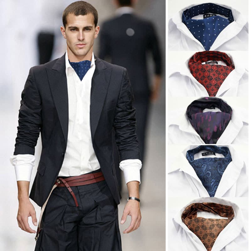 Lenço masculino camisa cachecol masculino britânico Retro dupla face bordado terno decote cachecol