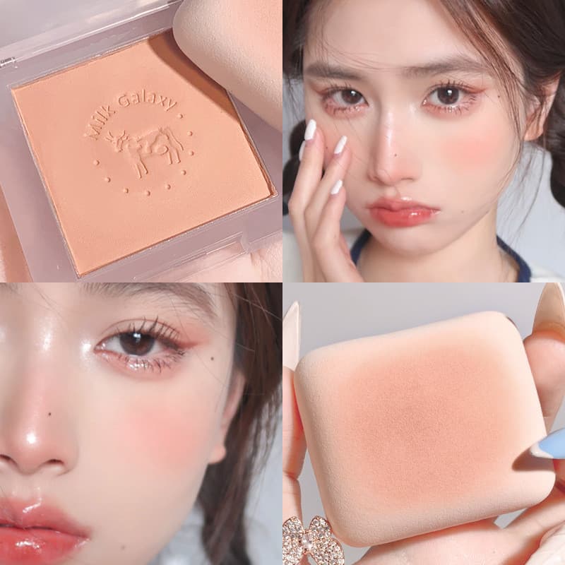 Blush paleta névoa macia blush feminino estudante blush azul blush roxo fosco pasta De feijão leite chá melhorar a tez e