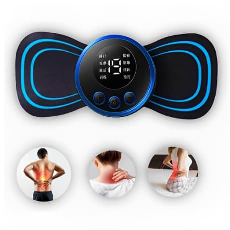 Kit 2 Mini Massageador Elétrico EMS Portátil Pescoço Cervical Corpo Alívio Muscular