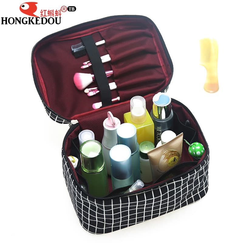 Coreia coreia bonito saco cosmético profissional grande capacidade dobrável caso cosmético macio portátil saco de armaze