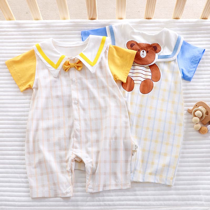 Macacão de verão para bebês meninos, roupas Super fofas para bebês, estilo fino, verão, manga curta, algodão puro, roupa