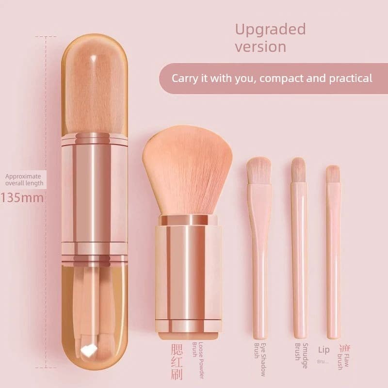 pincel maquiagem kit pincel maquiagem Pincel de maquiagem portátil quatro-em-um multifuncional Blush escova coberta pó s