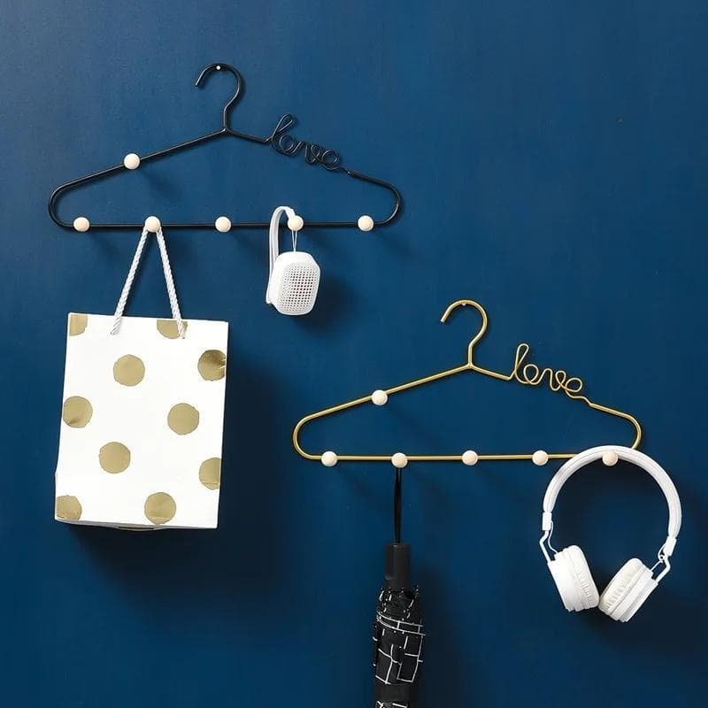 Nordic Ferro Amor Carta Decoração Ganchos Sala De Estar Parede Chave Gancho Quarto Metal Casaco Linha