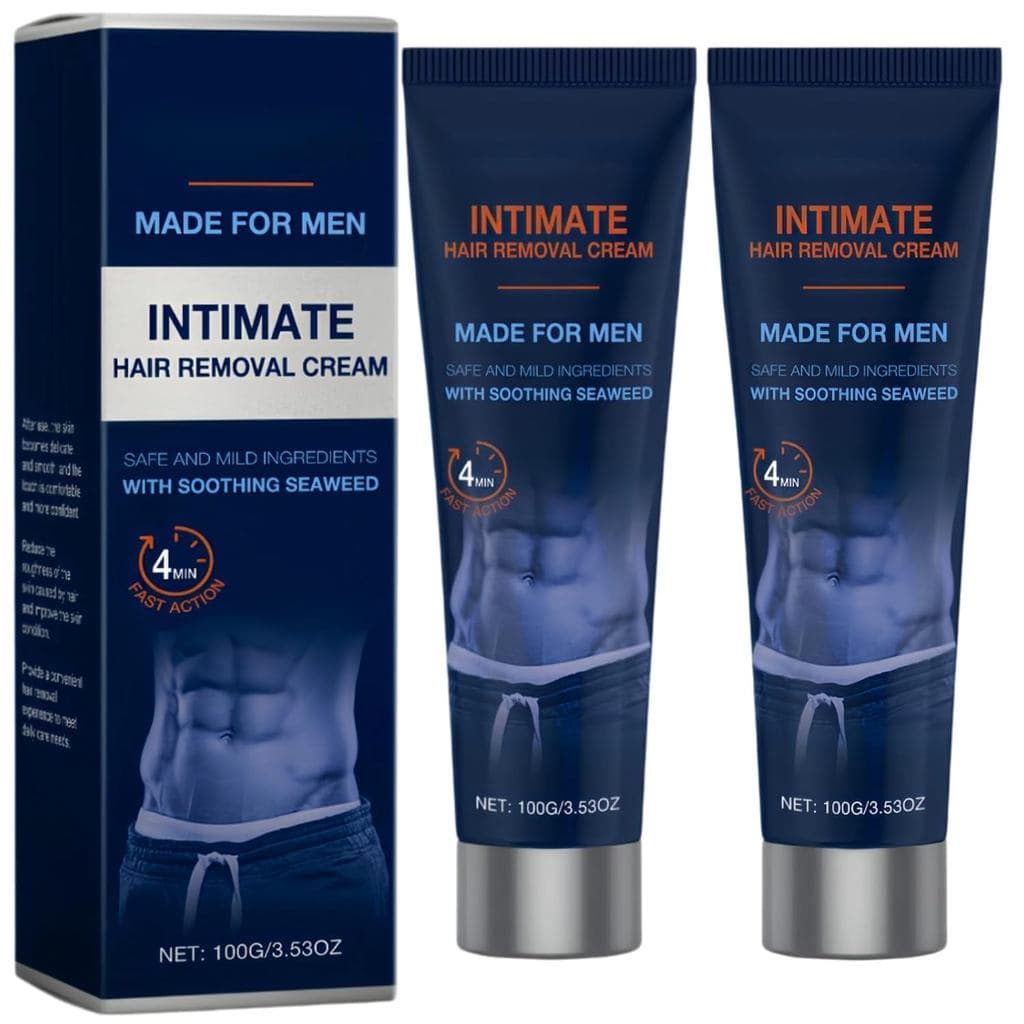 2PCS Removedor de Pelos Masculino, Depilação Doméstica para Homens - Sem Resíduos e Sem Marcas, Fórmula Suave e Hidratan