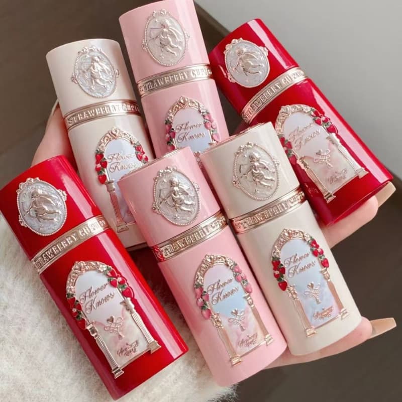 Flor Sabe Morango Cupido Coleção Líquido Blush Série Natural Clareamento Da Pele Creme Labial Refrescante Com