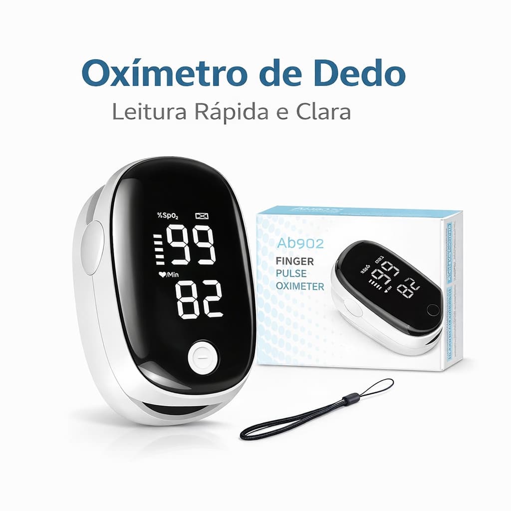 Oxímetro Digital de Dedo com Display LED Confortável Portátil e Fácil de Usar XIMING