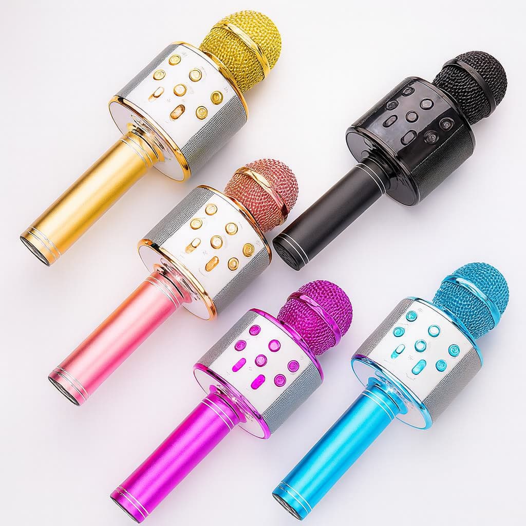 Microfone Sem Fio Infantil WS858 para Cantar e se Divertir