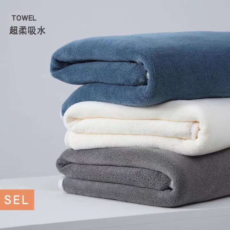 Coral velo toalha de banho toalha capa adulto engrossado macio absorvente sem fiapos Tik Tok Taobao Tmall venda quente F