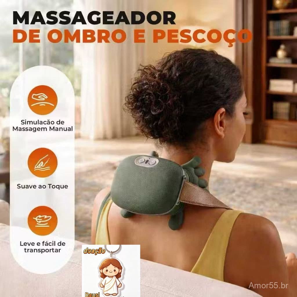 Massageador Dedos Shiatsu Para Pescoço Com Aquecimento 3 Intensidades Portátil Relaxante（Dar chaveiro）