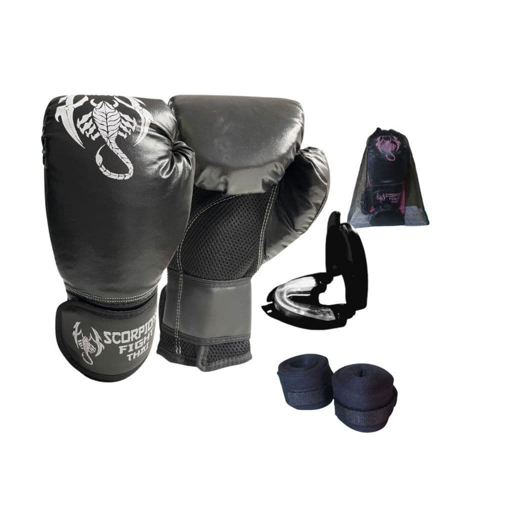 Luvas Muay Thai Boxe Kickboxing Sparring  + Bandagem + Bucal+Sacola