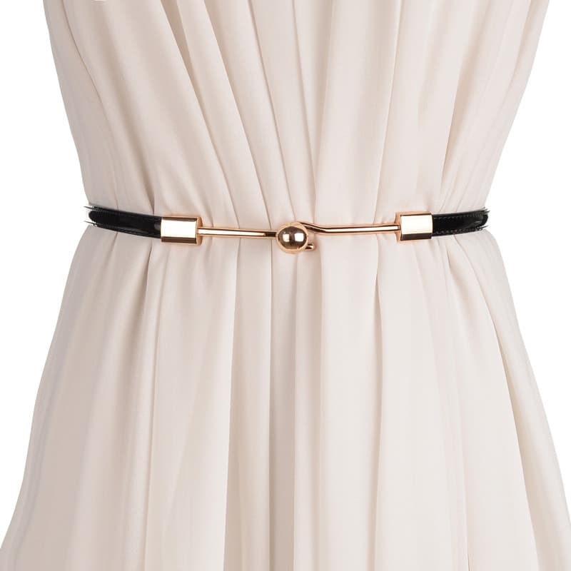 Xiaoxiang estilo senhoras cinto fino couro genuíno terno cinto coreano vestido cintura corrente ins juventude personalid
