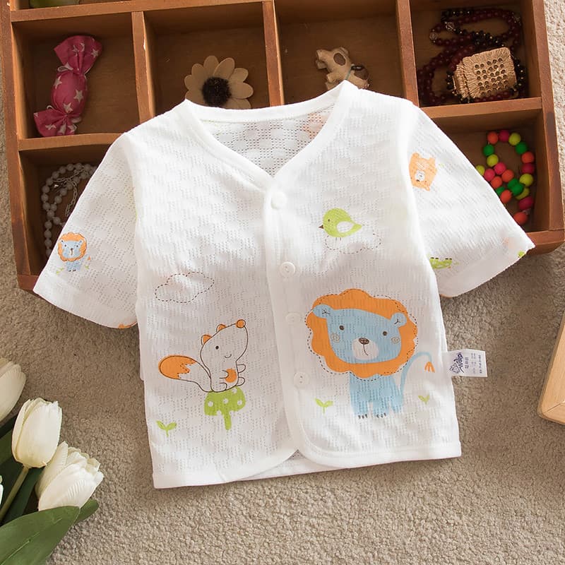 Camisa de peito de verão meia manga Top fino