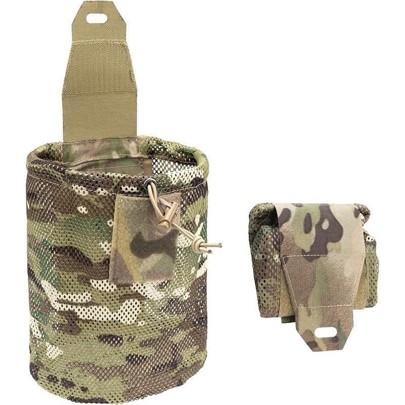 Saco de armazenamento de malha dobrável tático ao ar livre ajustável cordão cordão garrafa de água saco de malha de arma