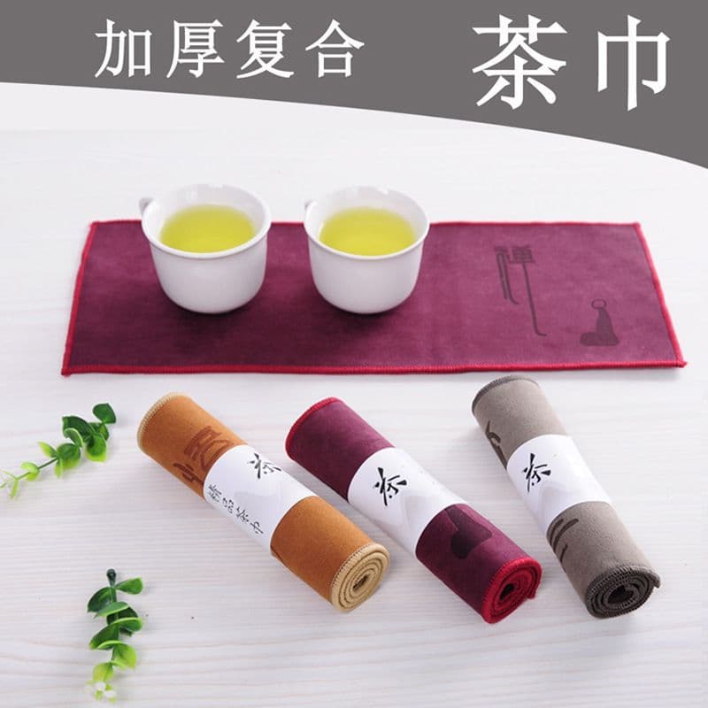 Toalha de chaleira estilo chinês espessada absorve água sem fiapos toalha de mesa de chá pano conjunto de chá pano mesa