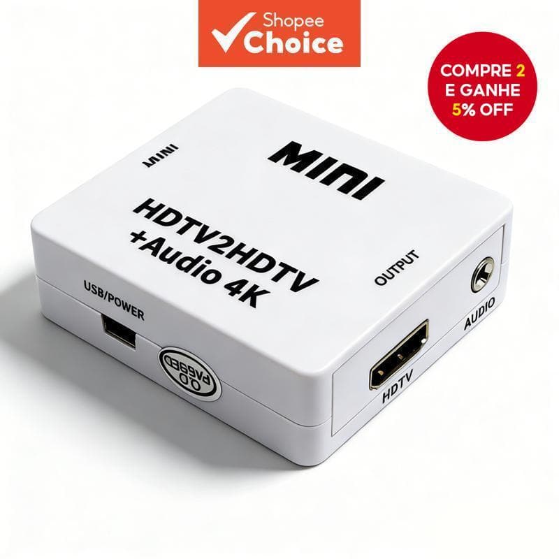 Extrator e Divisor de Áudio HDMI 1080P, Conversor Digital para Analógico, PC