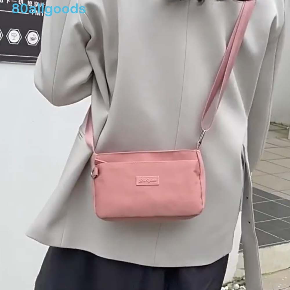 ALLGOODS1 Bolsa De Ombro De Grande Capacidade , Quadrada De Nylon De Cor Sólida Estilo Japonês , Alça Ajustável