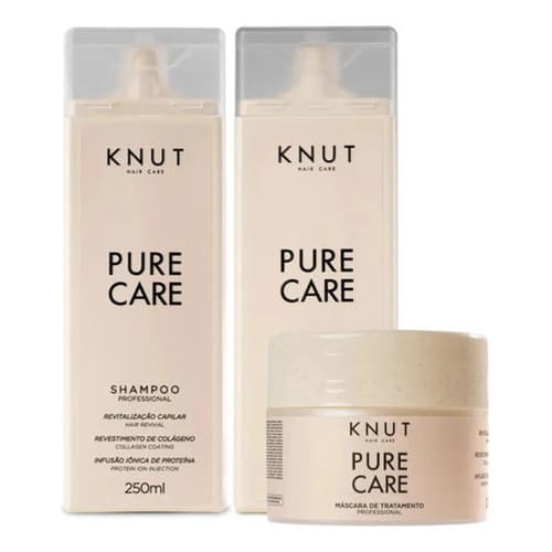 Knut Pure Care Kit Shampoo + Condicionador + Máscara 300g