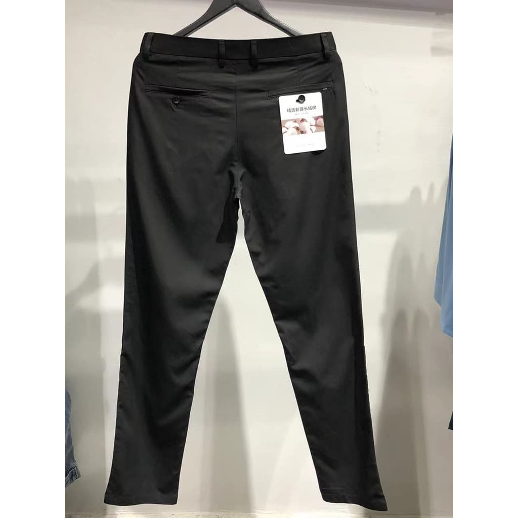 Roupas masculinas de marca!Grande marca genuína masculina preto fino ajuste calças casuais calças masculinas algodão est