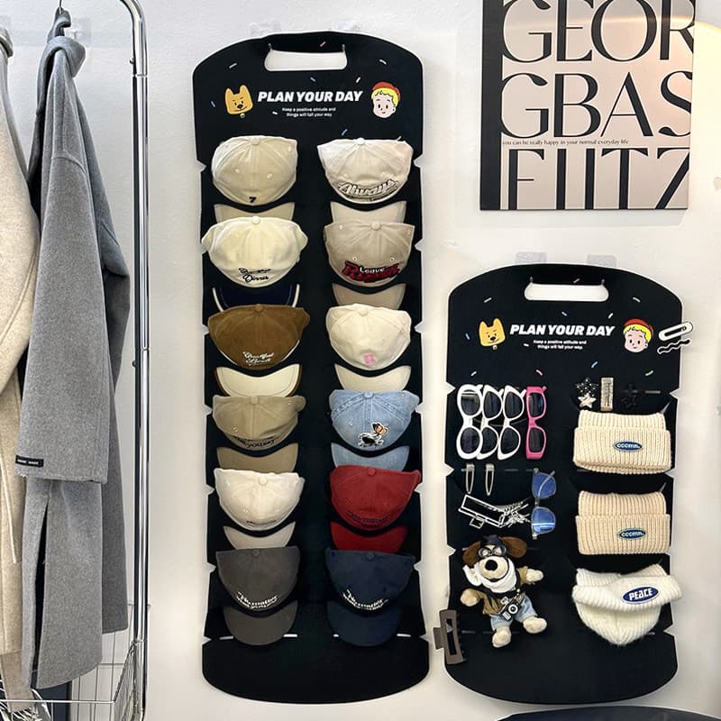Escola preguiçosa pendurar chapéu armazenamento útil ferramenta prateleira guarda-roupa organizar chapéu de beisebol dom