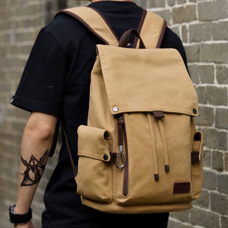 Novos homens mochila Casual Retro saco de lona júnior estudante do ensino médio saco de escola computador saco de viagem