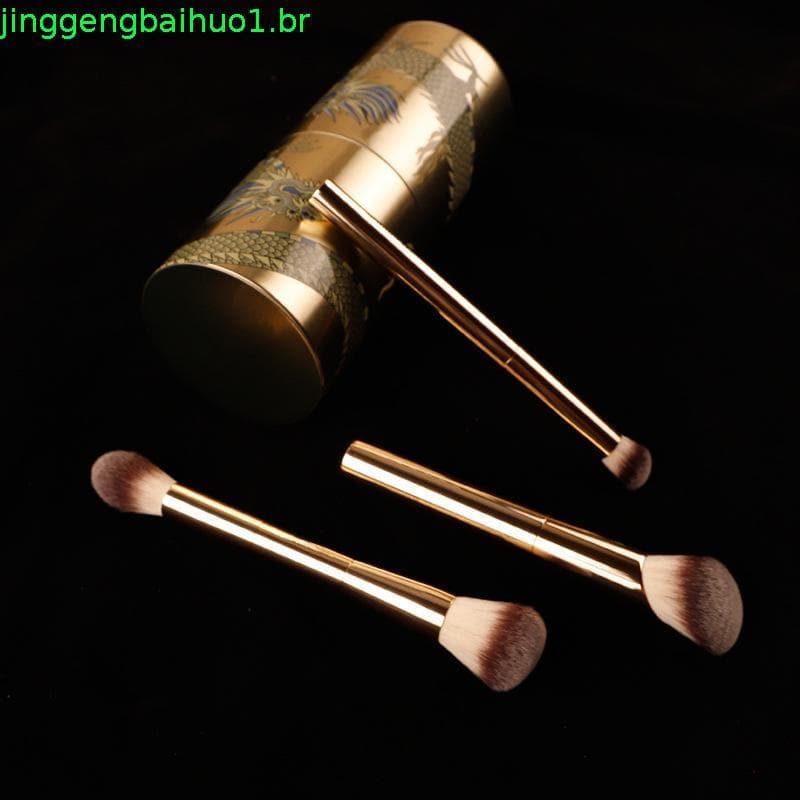 Ampulheta Dupla Cabeça Pincel De Maquiagem Multi Funcional Pó Escova Blush Fundação Macio Portátil
