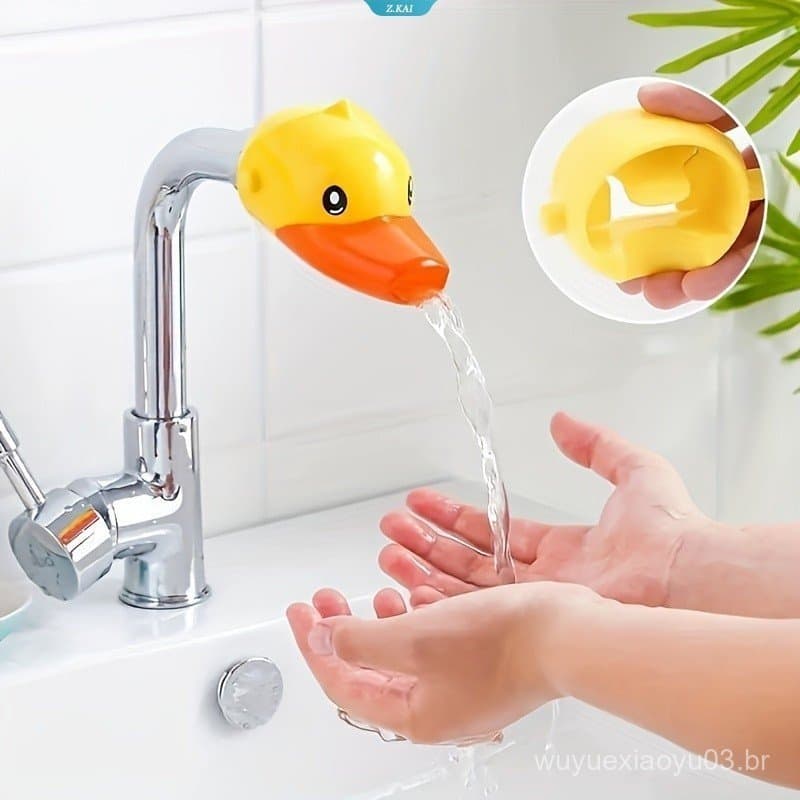 Bico Extensor De Torneira Em Formato De Pato Fofo De 1 Unidade Com Guia De Fluxo-Design À Prova De Respingos , Seguro Pa