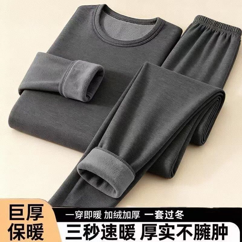 Inverno roupa interior térmica forro de lã masculino espessamento terno algodão juventude à prova de frio inverno outono