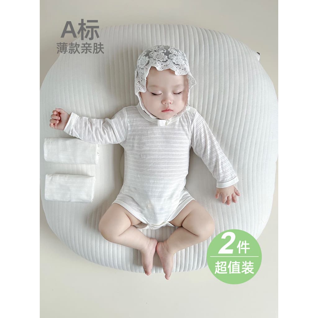 2 peças diário único branco bebê manga comprida macacão primavera verão estilo fino algodão bebê triângulo macacão de be