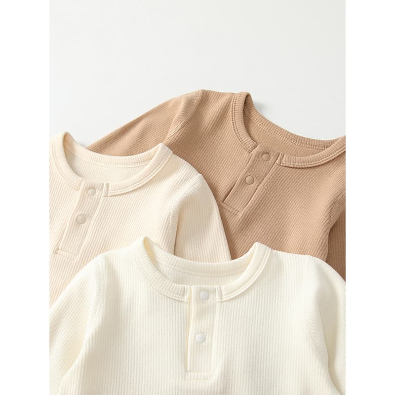 Nordic engrossado térmico topo masculino feminino bebê de manga comprida camisa de fundo Pit Strip estiramento roupa int