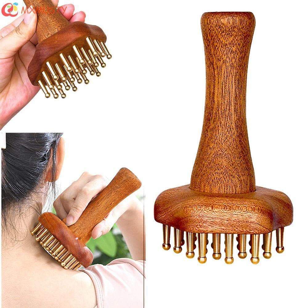 Ferramenta De Massagem Gua Sha De Latão MXMUSTYZA , Escova Portátil De Cabeça De Cobre , Escultura Corporal De 24 Dentes