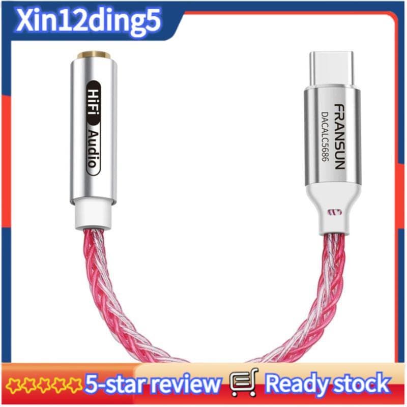 Adaptador De Áudio Digital USB-C Para 3.5 Mm ALC5686 Cabo De Interface De 32 Bits/384 Khz Decodificação De Fone De Ouvid