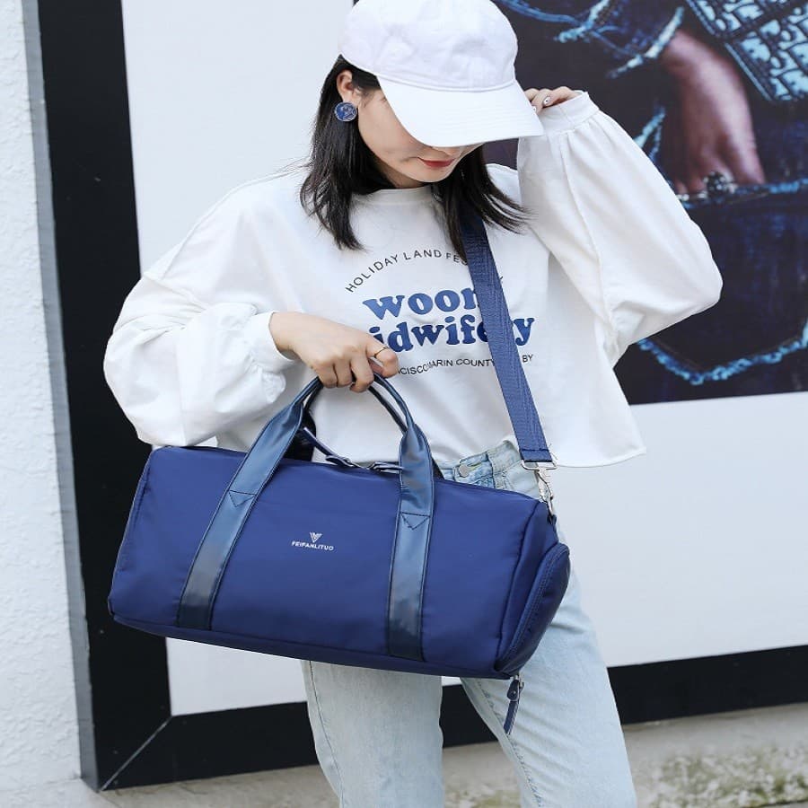 Bolsa de ginástica esportiva bolsa feminina de ioga academia bagagem viagem Fitness Transversal Casual com bolso imperme