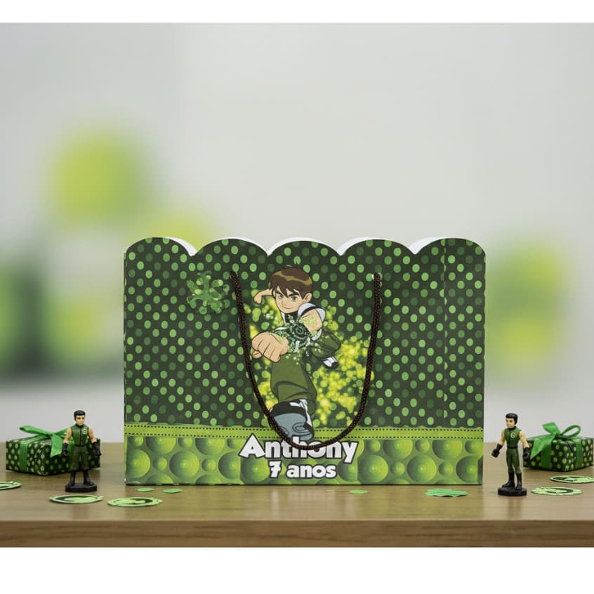 20 Sacolinhas Ben 10 Personalizadas Para Festa Maleta Personalizada