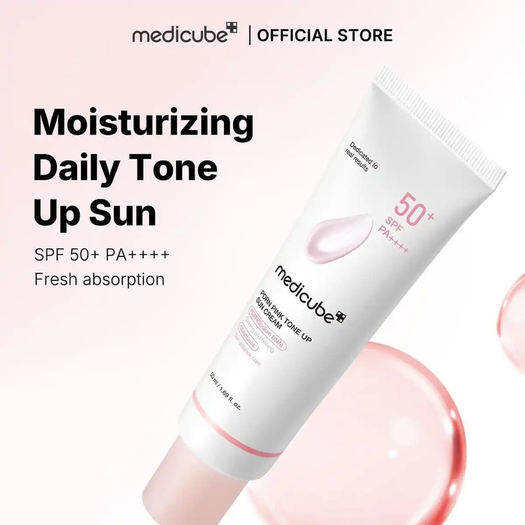 [medicube oficial] Creme Solar PDRN Pink Tone Up 50ml