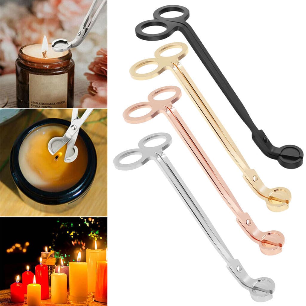 Útil Vela Pavio Tesoura De Aço Inoxidável Núcleo Trimmer DIY Artesanal Fazendo Ferramentas 18cm Preto Rosa Ouro Prata