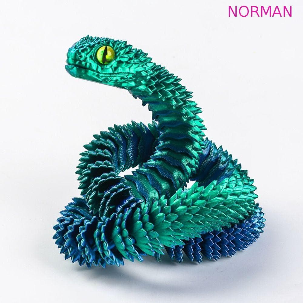 Brinquedo De Cobra Impresso Em 3D NORMAN , Ornamento Simulado Multicolorido Giratório , 30/45/60 Cm